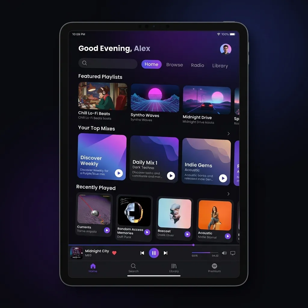 Harmonia — 音乐流媒体 App 设计